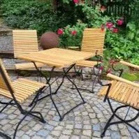 Gartenset klassisches Design-Robinie-Metall-Edelstahl