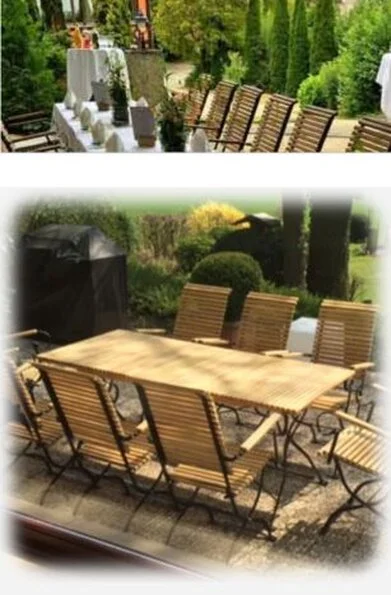 klassische Gartenmöbel Robinie-Metall-Übersicht