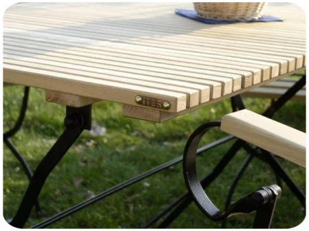 klassischer ITER Gartentisch Metall Robinienholz<br />verschiedene Grössen lieferbar